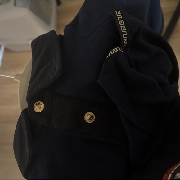 Versace Men's Dark Blue Polo Shirt - Picture 5 of 6